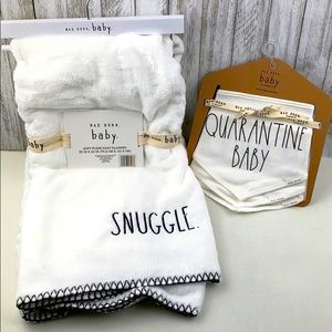 Rae Dunn Baby Blanket & Bib Set